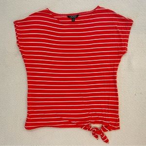 Ralph Lauren Sleeveless Striped Tie-Front Top